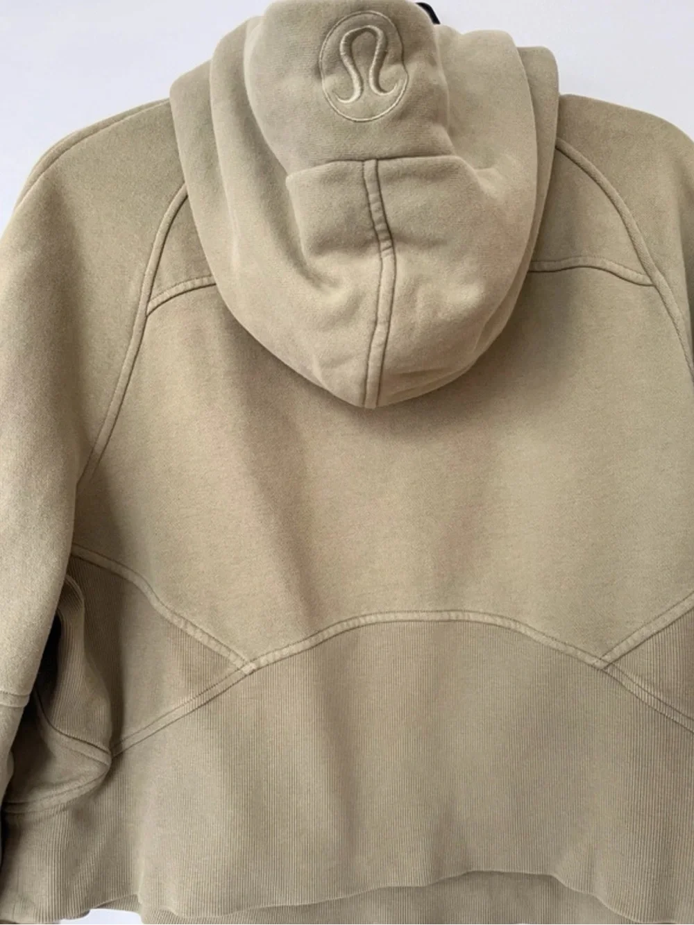 lululemon cropped sage rosemary green half-zip scuba hoodie
